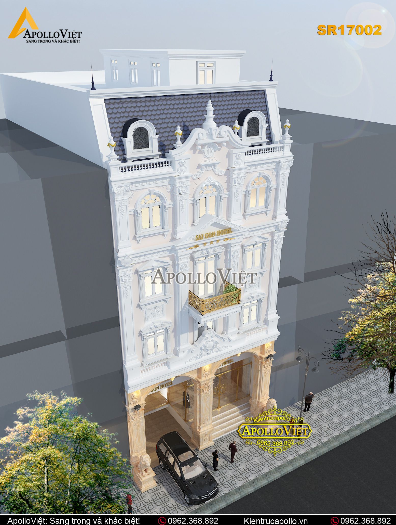 Mẫu khách sạn sang trọng tinh tế mọi góc nhìn (SR17002)